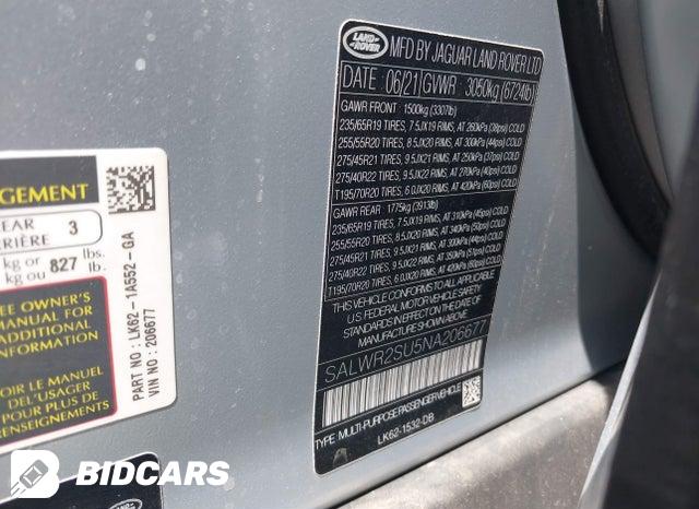 SALWR2SU5NA206677 2022 Land Rover Range Rover photo no. 9