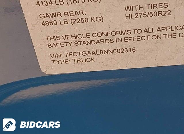 7FCTGAAL8NN002316 2022 Rivian R1T photo no. 9