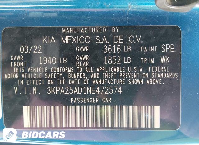 3KPA25AD1NE472574 2022 KIA Rio photo no. 9
