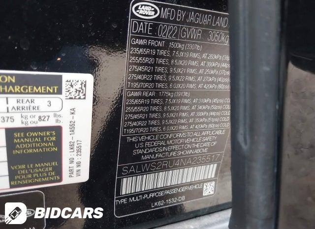 SALWS2RU4NA235517 2022 Land Rover Range Rover photo no. 9