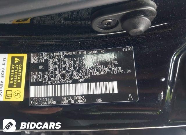 2T2ZK1BAXAC020448 2010 Lexus RX photo no. 9
