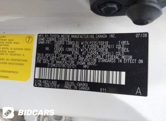 2T2HK31U19C120131 2009 Lexus RX photo no. 9