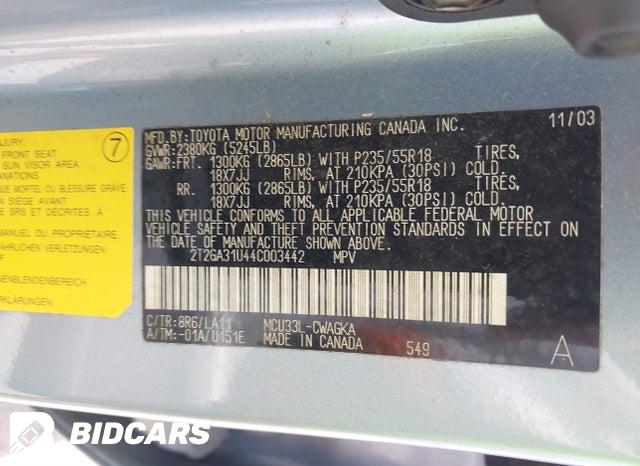 2T2GA31U44C003442 2004 Lexus RX photo no. 9