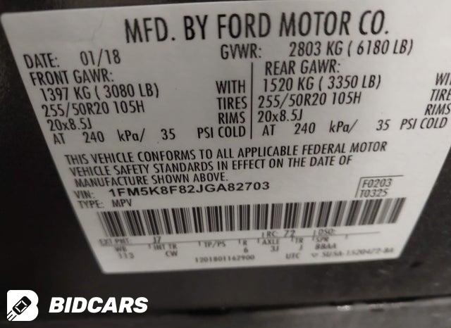1FM5K8F82JGA82703 2018 Ford Explorer photo no. 9