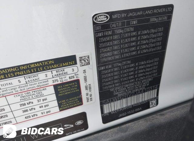 SALWR2RV2JA410314 2018 Land Rover Range Rover photo no. 9
