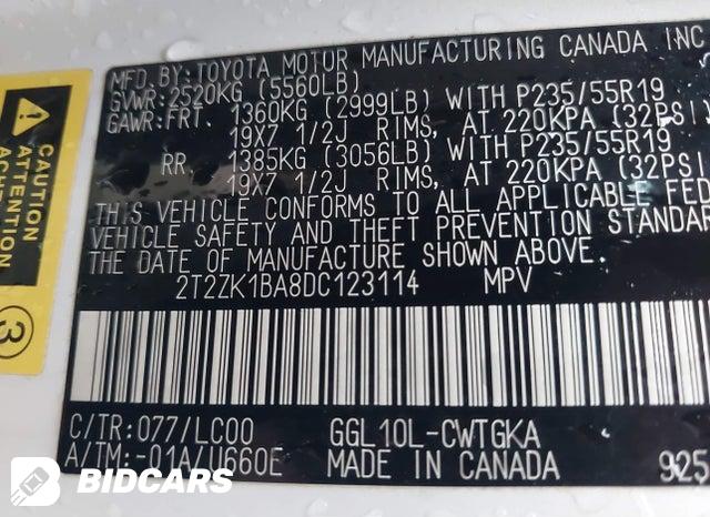 2T2ZK1BA8DC123114 2013 Lexus RX photo no. 9