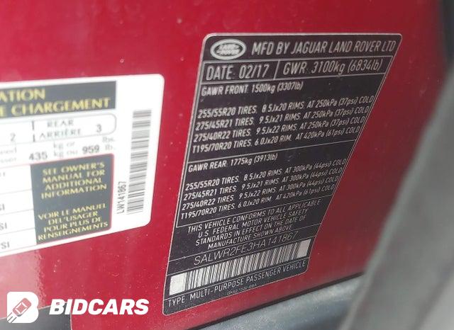 SALWR2FE3HA141867 2017 Land Rover Range Rover photo no. 9