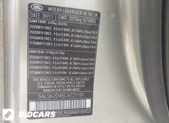 SALSK2D45CA721191 2012 Land Rover Range Rover photo no. 9