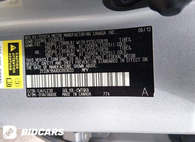 2T2ZK1BAXDC093033 2013 Lexus RX photo no. 9