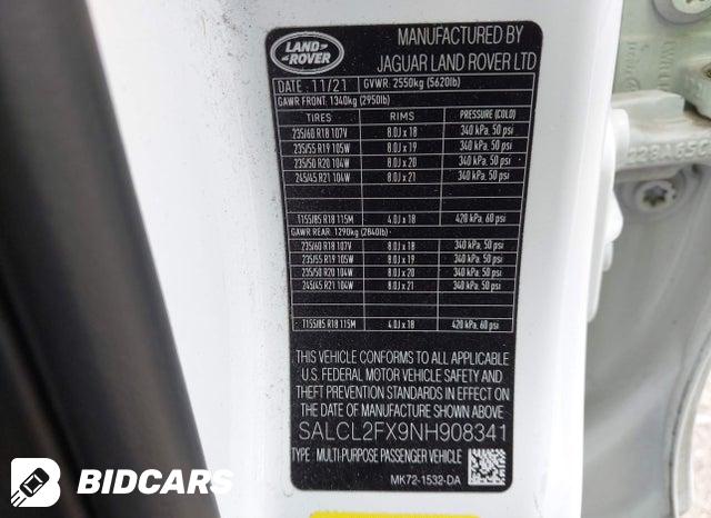 SALCL2FX9NH908341 2022 Land Rover Discovery photo no. 9