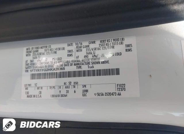 1FTYR1YG2HKA28365 2017 Ford Transit-250 photo no. 9