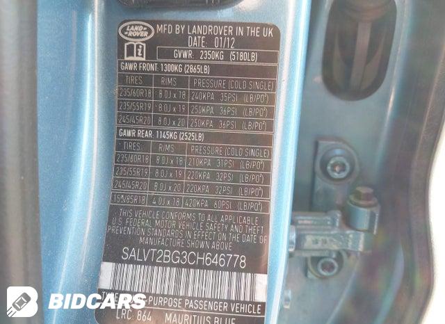 SALVT2BG3CH646778 2012 Land Rover Range Rover photo no. 9