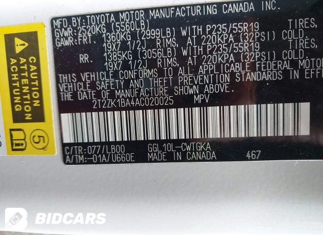 2T2ZK1BA4AC020025 2010 Lexus RX photo no. 9