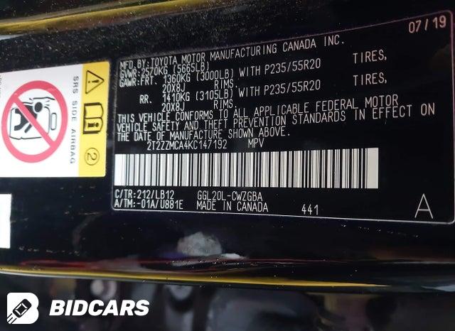 2019 Lexus RX — VIN 2T2ZZMCA4KC147192, şəkil 9