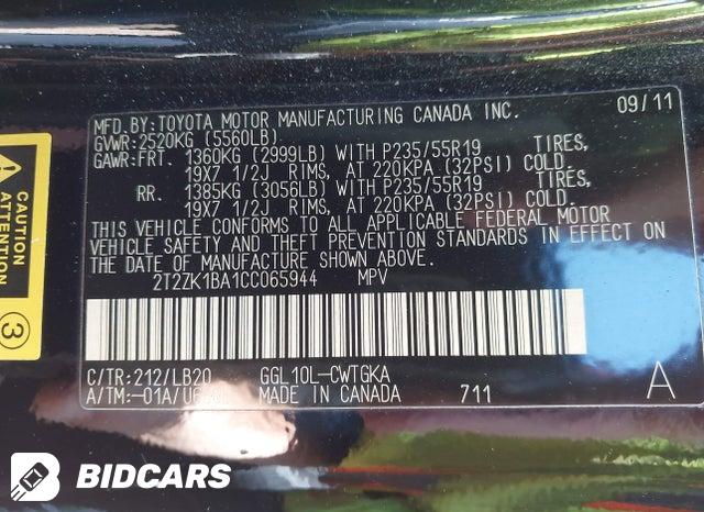 2T2ZK1BA1CC065944 2012 Lexus RX photo no. 9
