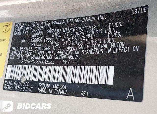 2T2GK31U87C015983 2007 Lexus RX photo no. 9