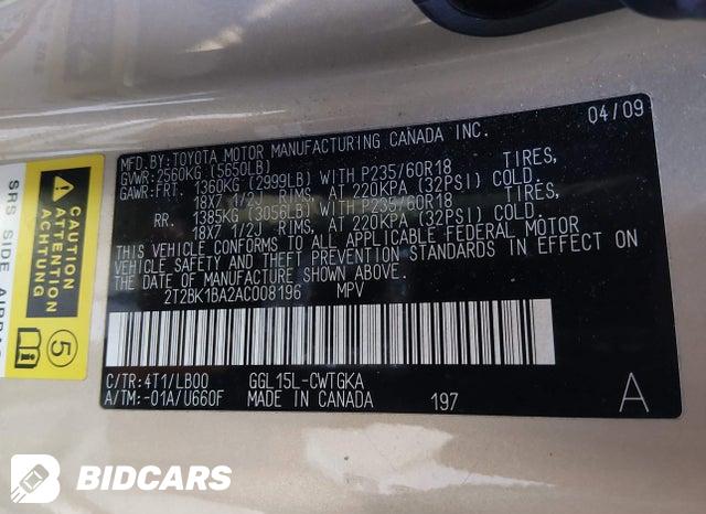 2T2BK1BA2AC008196 2010 Lexus RX photo no. 9