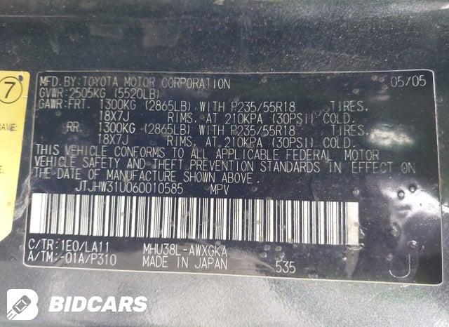 JTJHW31U060010585 2006 Lexus RX photo no. 9
