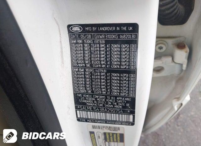 SALME15438A290754 2008 Land Rover Range Rover photo no. 9