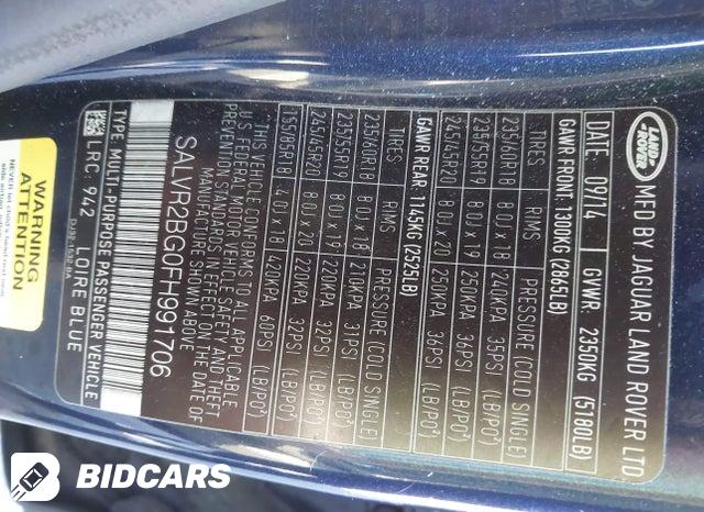 SALVR2BG0FH991706 2015 Land Rover Range Rover photo no. 9
