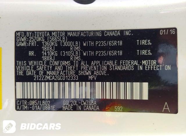 2016 Lexus RX — VIN 2T2ZZMCA2GC012333, şəkil 9