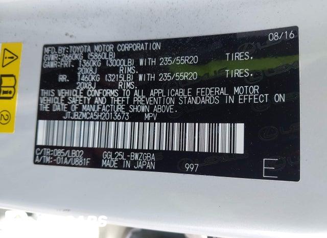 JTJBZMCA5H2013673 2017 Lexus RX photo no. 9