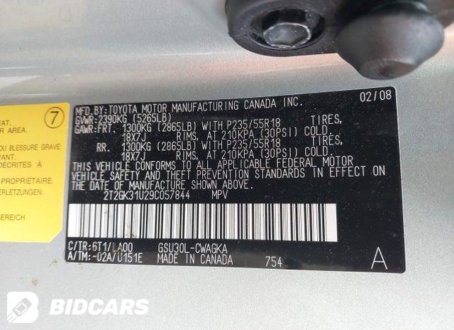 2T2GK31U29C057844 2009 Lexus RX photo no. 9