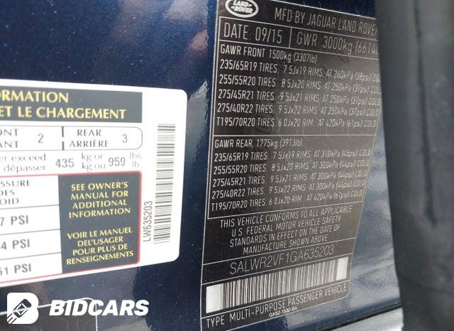 SALWR2VF1GA635203 2016 Land Rover Range Rover photo no. 9