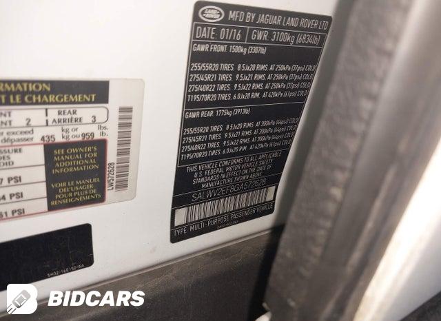 SALWV2EF8GA572628 2016 Land Rover Range Rover photo no. 9