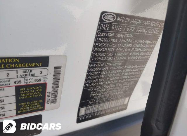 SALWG2VF1GA574912 2016 Land Rover Range Rover photo no. 9