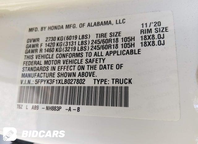 5FPYK3F1XLB027802 2020 Honda Ridgeline photo no. 9