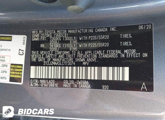 2T2JZMAA5LC173074 2020 Lexus RX photo no. 9