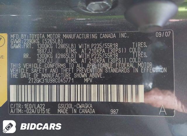 2T2GK31U98C045771 2008 Lexus RX photo no. 9