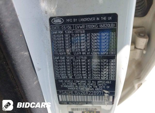 SALME15426A228971 2006 Land Rover Range Rover photo no. 9