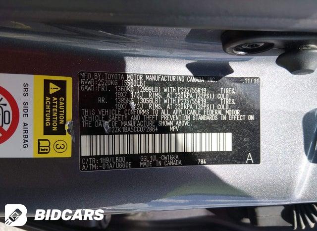 2T2ZK1BA5CC072864 2012 Lexus RX photo no. 9