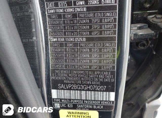 SALVP2BG3GH079207 2016 Land Rover Range Rover photo no. 9
