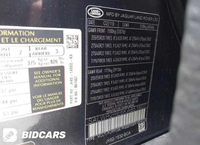 SALWR2RE6KA851607 2019 Land Rover Range Rover photo no. 9