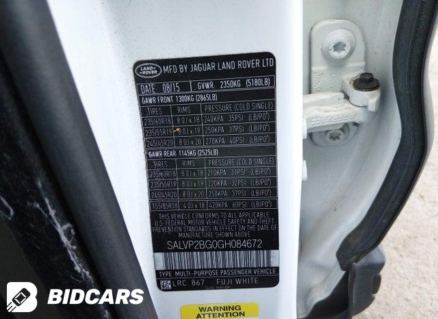 SALVP2BG0GH084672 2016 Land Rover Range Rover photo no. 9