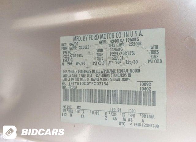 1FTYR10C0YPC02154 2000 Ford Ranger photo no. 9