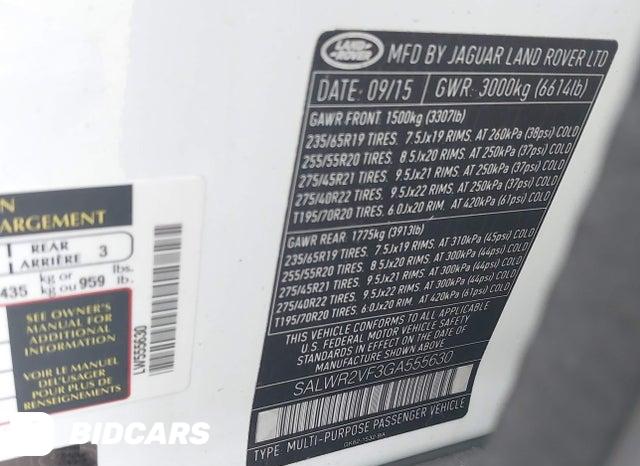 SALWR2VF3GA555630 2016 Land Rover Range Rover photo no. 9