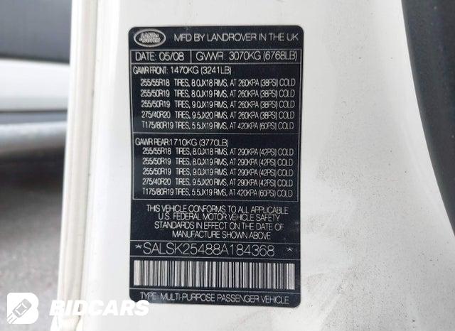 SALSK25488A184368 2008 Land Rover Range Rover photo no. 9