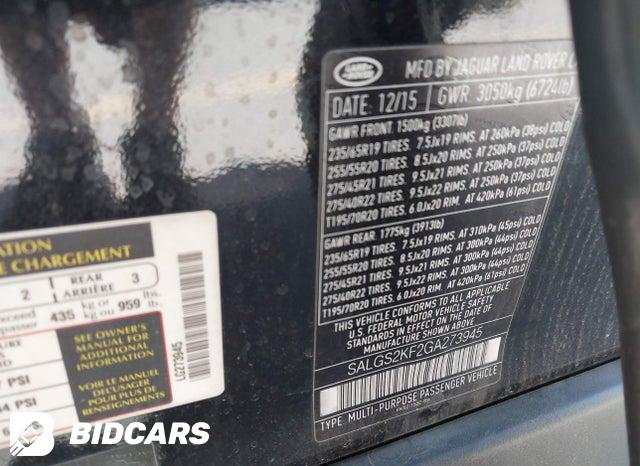 SALGS2KF2GA273945 2016 Land Rover Range Rover photo no. 9