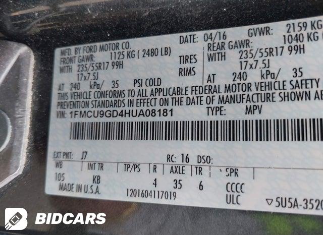 1FMCU9GD4HUA08181 2017 Ford Escape photo no. 9