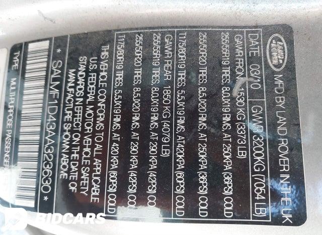 SALMF1D43AA323630 2010 Land Rover Range Rover photo no. 9