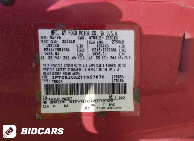 1FTCR10A2TTA57076 1996 Ford Ranger photo no. 9