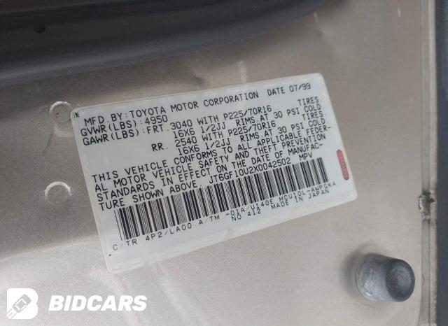 JT6GF10U2X0042502 1999 Lexus RX photo no. 9