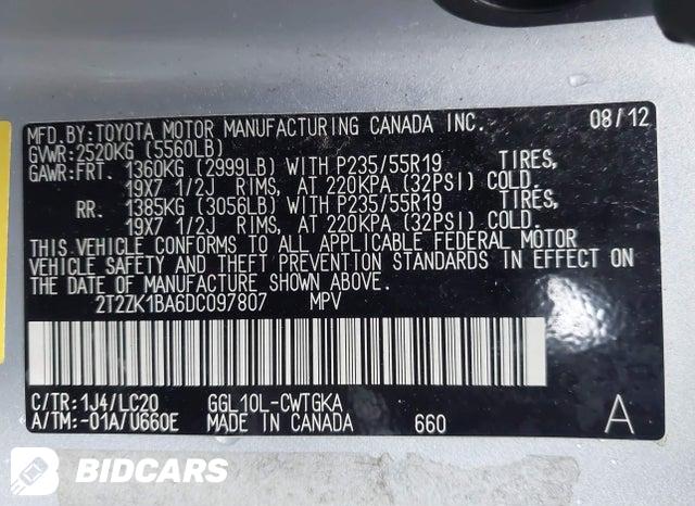 2T2ZK1BA6DC097807 2013 Lexus RX photo no. 9