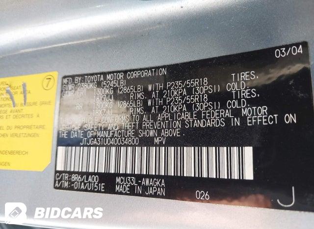 JTJGA31U040034800 2004 Lexus RX photo no. 9
