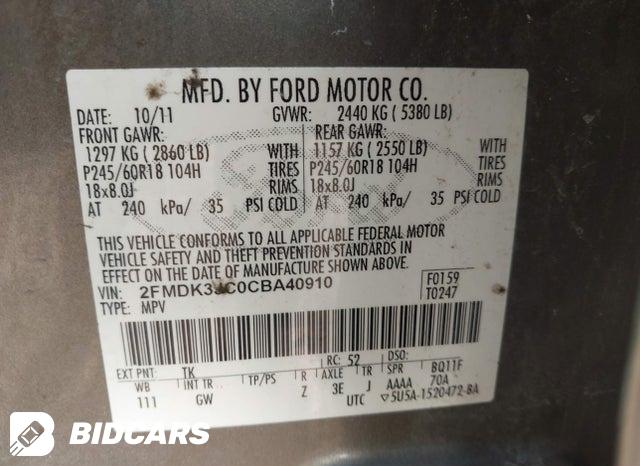 2FMDK3JC0CBA40910 2012 Ford Edge photo no. 9
