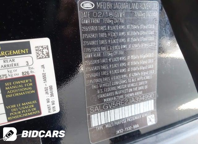 SALGV5RE2JA394990 2018 Land Rover Range Rover photo no. 9